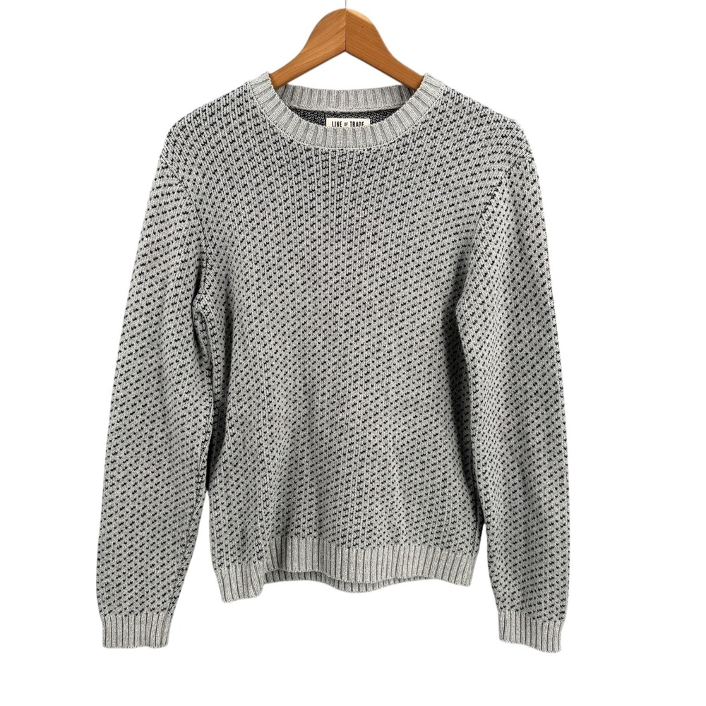 Line of Trade Sweater Mens Gray Crewneck Size‎ Medium Knit Pullover